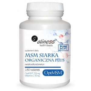 MSM Siarka Organiczna PLUS 180 tabletek - Aliness